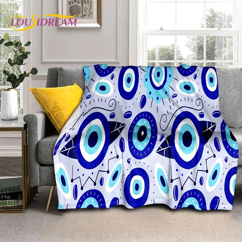 Evil Eye Turkey Blue Nazar Eye of Horus Soft Flannel Blanket for Beds Bedroom Sofa Picnic,Throw Blanket for Outdoor Leisure Gift