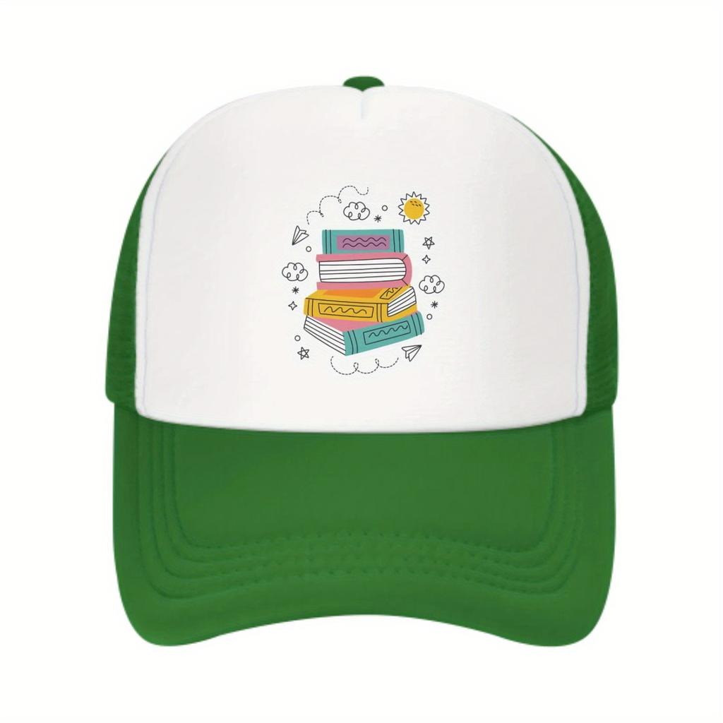 Book Lover Reading Graphic Trucker Cap Breathable Mesh Back Casual Baseball Hat for Adults