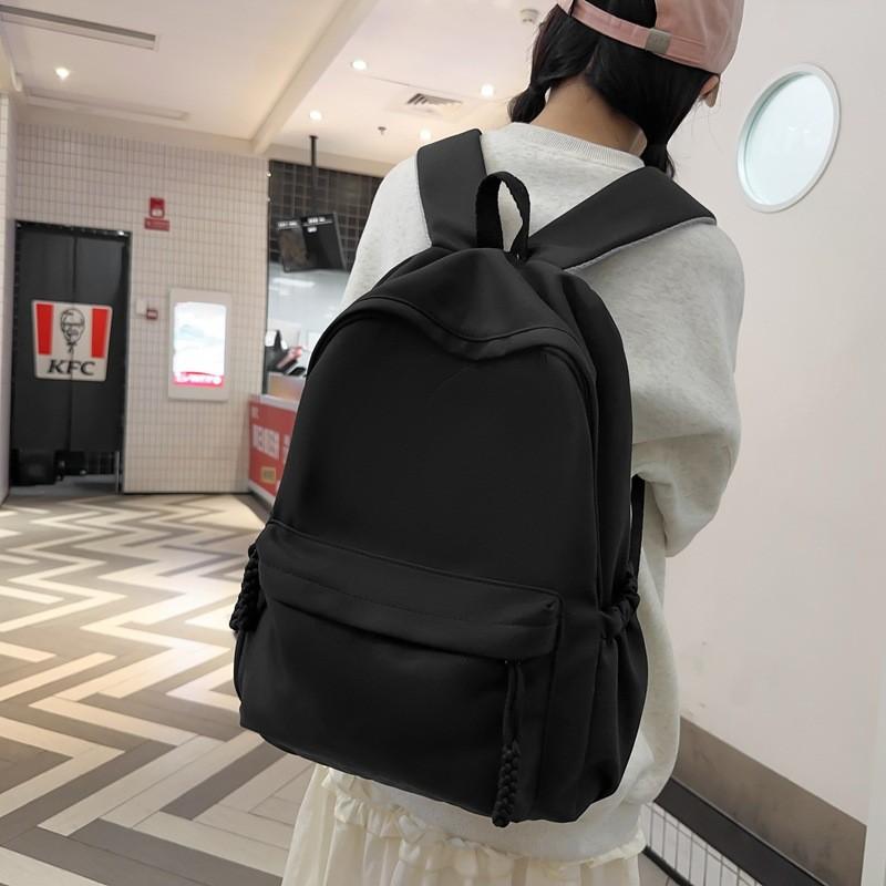 Trendy Lightweight Black Nylon Backpack For College Students And Teens Perfect For Daily Use