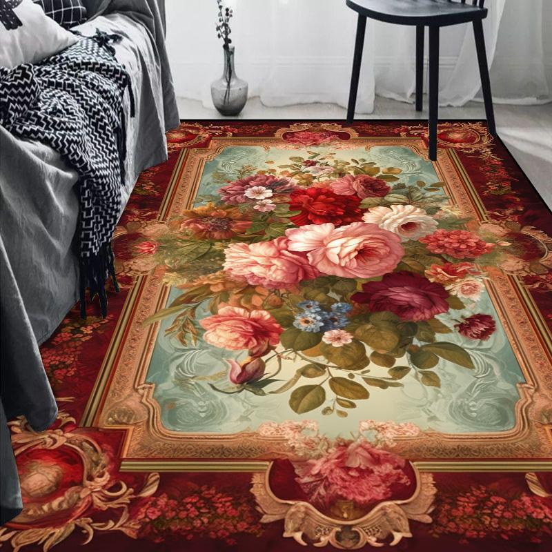 European Luxury Living Room Carpet Non-slip Large Bedroom Decoration Rug Home Cloakroom Lounge Rug Washable Porch Door Mat
