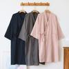 Japanese Women's Cotton Gauze Kimono Pajamas Set - Summer Loose Fit Bathrobe for Couples