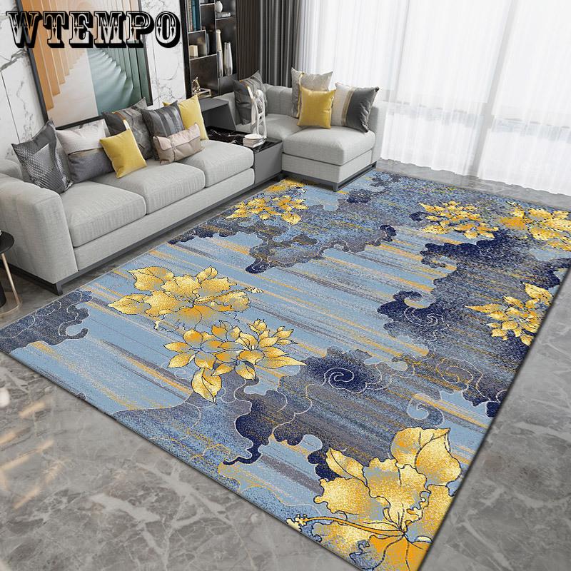 WTEMPO Retro Living Room Carpet  French Medieval Style Sofa Floor Mat Bedroom Bedside Carpet