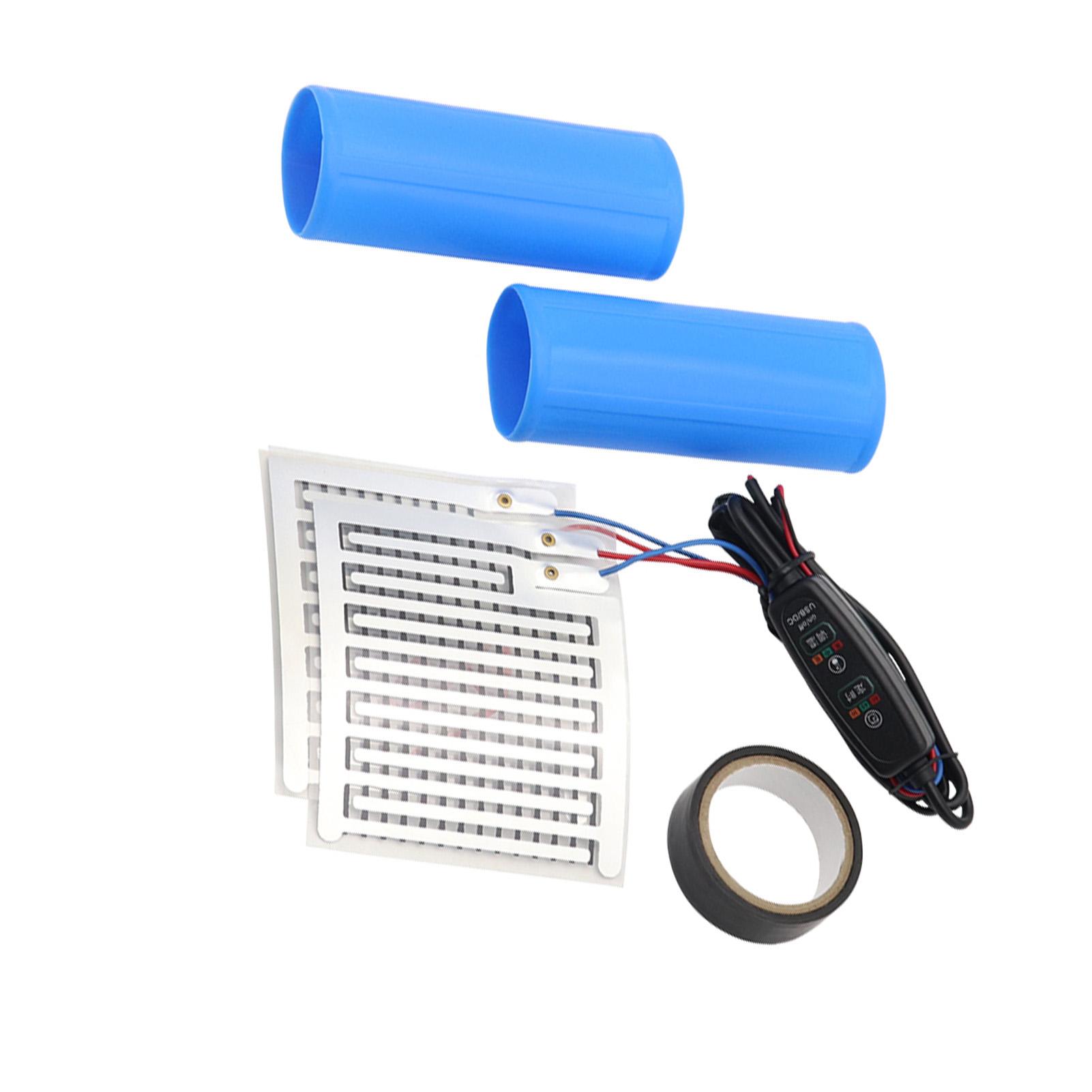

12V Motorcycle Heating Handle Silicone Cover Handlebar Heater Heated Grips Portable Handle Covers for Motorcycles синий