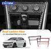 Pegatina de Marco para Panel de Control de Aire Acondicionado de Fibra de Carbono Suave Real para Volkswagen Polo 2018 2019 2020 2021-2026 Moldura Interior