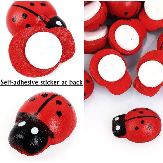 

Ассорти 3 размеров 200 шт. Деревянные наклейки божьи коровки Мини божья коровка Самоклеящаяся наклейка для детей Скрапбукинг Аксессуары для сказочного сада Домашний декор