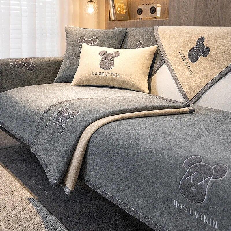 

Чехлы для диванов из синели, утолщенные угловые чехлы для диванов, однотонный однотонный чехол для домашних животных, собак, детский коврик, диванная подушка, одеяло для гостиной