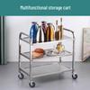 Linpan Stainless Steel 2-Tier Mobile Service Cart
