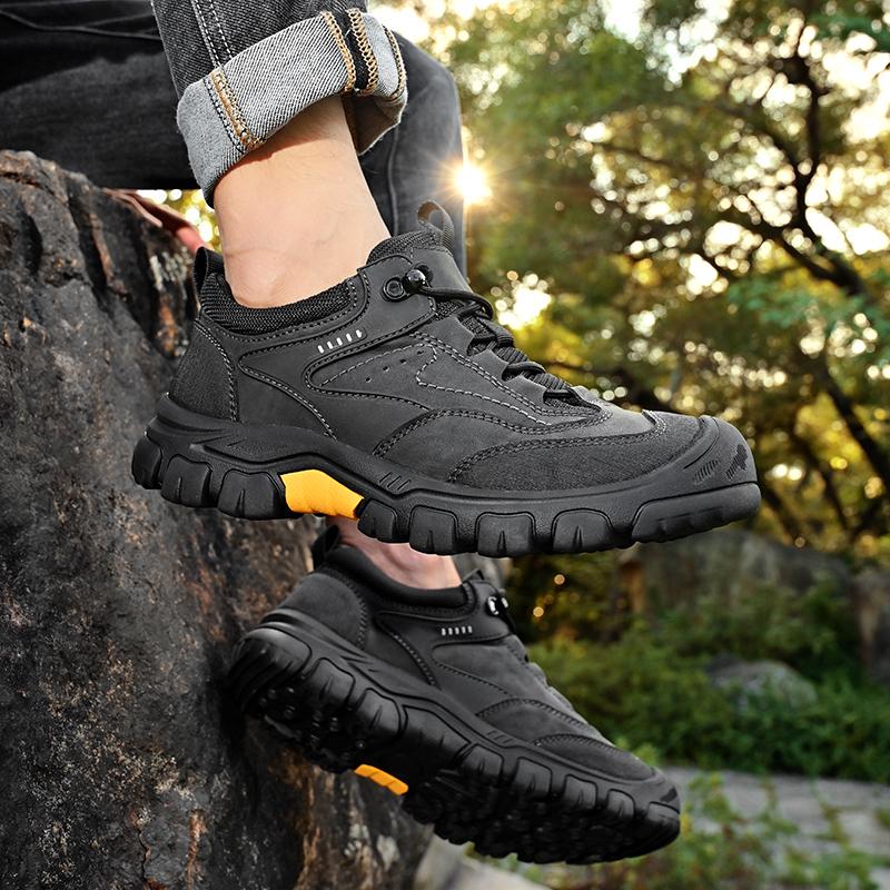 Luxury Brand Outdoor Trekking Leather Shoe Men Soft Waterproof Hiking Climbing Shoe Shoes Quality Leather Hunting Tactical Shoes