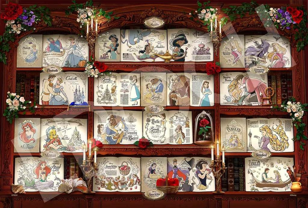 EPOCH Disney Princess 1000-Piece Jigsaw Puzzle Bookshelf 50×75cm 97-008 with Adhesive Spatula Decoration Parts