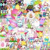 Easter Bunny Sticker Set: 50 Waterproof Decals for Phone, Water Bottle, Car - Creative Decor for Students