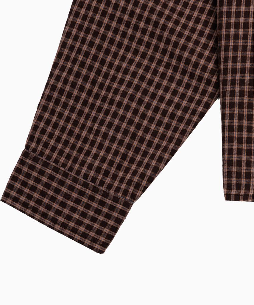 SAINTPAIN Sp Crop Small Check Shirt Brown