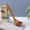 Teak & Acacia Wood Kitchen Utensil Set: Long Handle Spatula & Large Soup Spoon