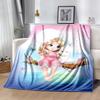 Pink Bunny In Flowers Blankets are suitable for living rooms,making them an ideal choice for outdoor travel and gifts.