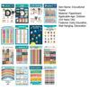 16Pcs/Set Educational Poster Alphabet Number Animal Color Weather Learning Nursery Preschool Kindergarten Early Education Wall Hanging Decoration