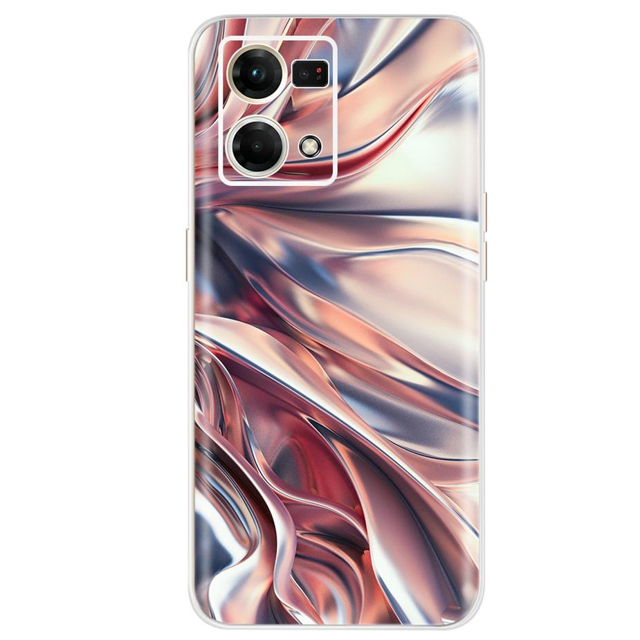For Oppo F21 Pro 4G Case Oppo Reno7 CPH2363 Colorful Painted Cover Soft Silicone Case For Oppo Reno7 Reno 7 F21 Pro Fundas Coque