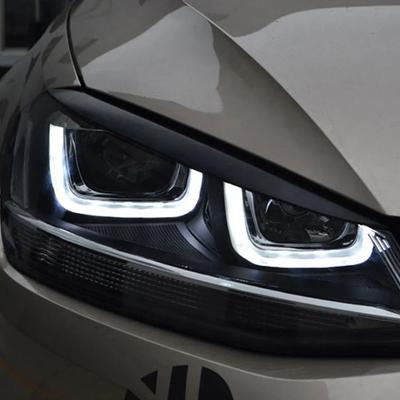2PCS Car Headlight Eyebrow Eyelid Cover Trim ABS Carbon Fiber Eye-catching For VW Golf 7 VII GTI GTD R MK7 2013-2017