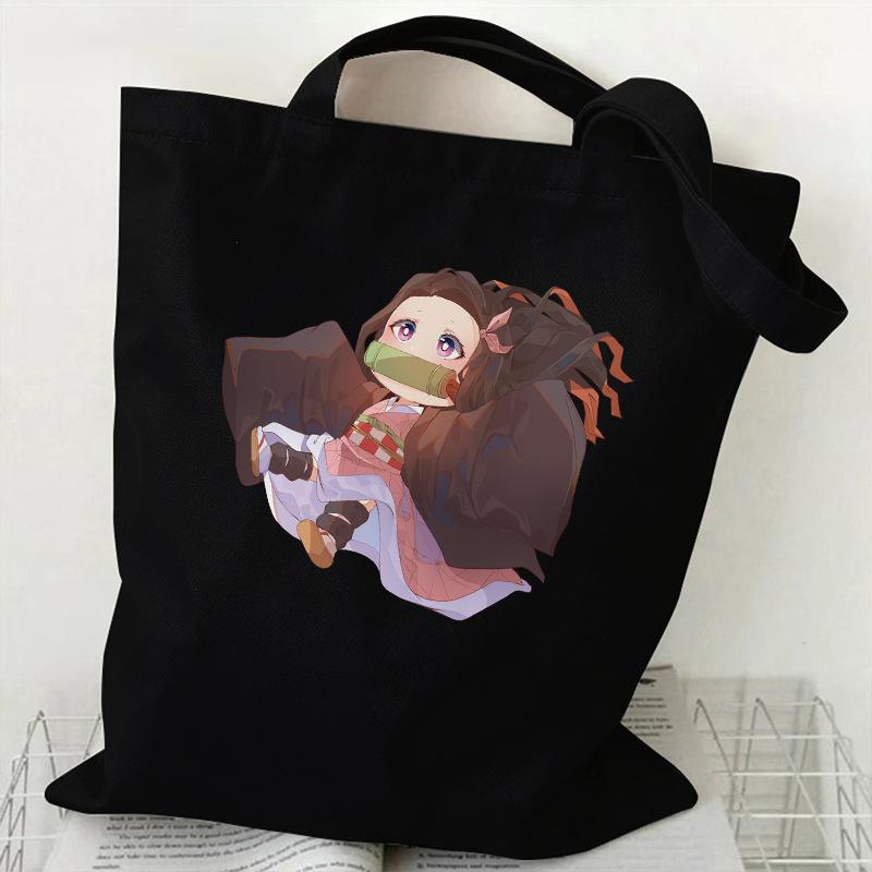 Japan cartoon comics Nezuko Kamado Demon Slayer Print Canvas Bag Stylish Women's Handbag Large Capacity Casual Shoulder Bag 7561 KTB