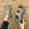 Thick Bottom Sandals Female Summer New Fish Mouth Square Head Set Foot Beach Shoes Open Toe Sports Wind Casual Sandals