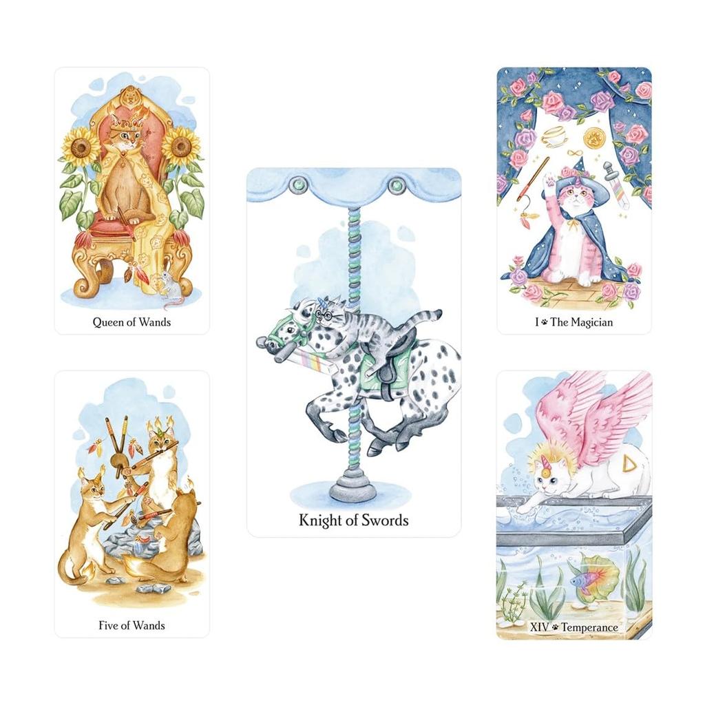 Kancharo 78-Card Tarot Card Set [Caticorn Tarot] Includes Japanese Tarot Card Instructions & Pouch (Authentic)