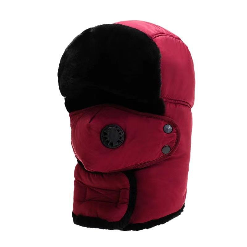 Winter Lei Feng Hat Northeast Ear Protection Cold Cotton Hat Cycling Fleece Thickened Windproof Warm Outdoor Ventilation Valve Cotton Hat