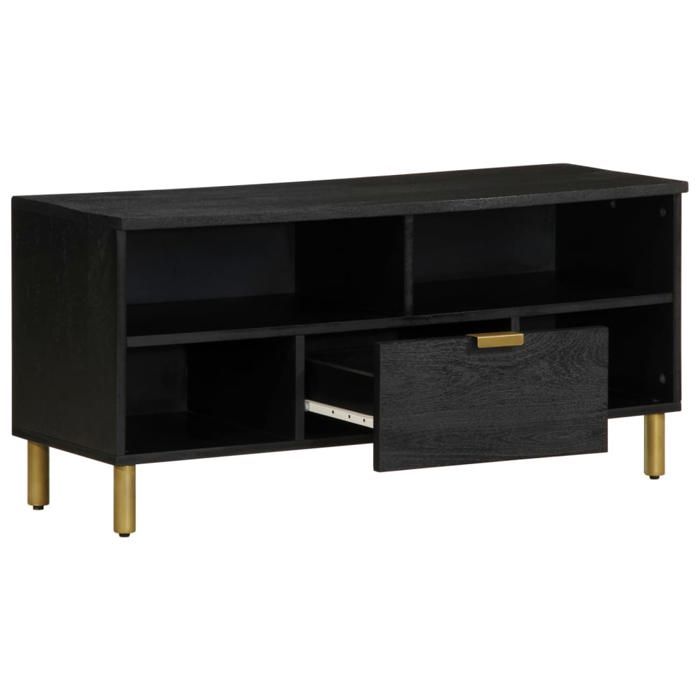 VidaXL TV Stand Black 100x33x46 Cm Engineered Wood, TV Stand, TV Unit, Media Unit, TV Bench, Hi-fi Unit, 4017664