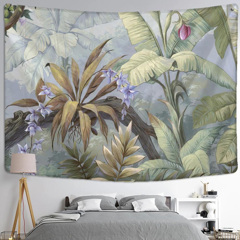 Magnolia Flower Tapestry Bohemian Style Hippie Art TV Background Wall Hanging Room Bedroom Living Room Decor