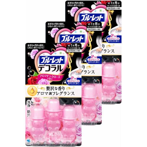 

Bluelet [Bulk Purchase] Decoral Toilet Petal Gel for Scent and Stain Prevention, Aroma Pink Rose Scent, Approx. 30-Day Supply x 3 Packs
