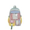 Color Block Student Schoolbag Multi-functional Large Capacity Backpack Lightweight Travel Backpack