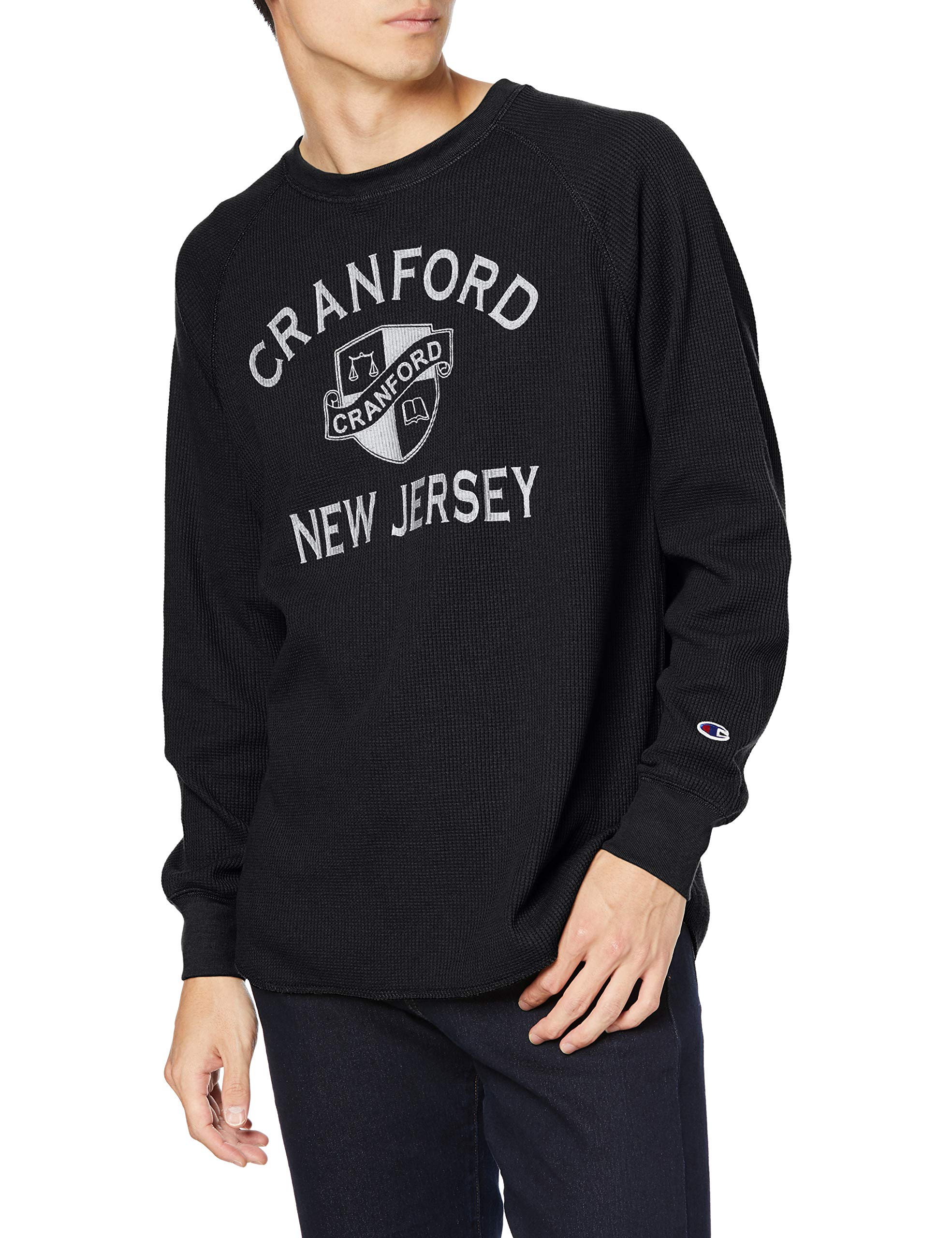 

Champion Long Sleeve Crew Neck with Raglan Sleeves and College Graphic Black Men s T-Shirt Print, (Size C3-S425) чёрный