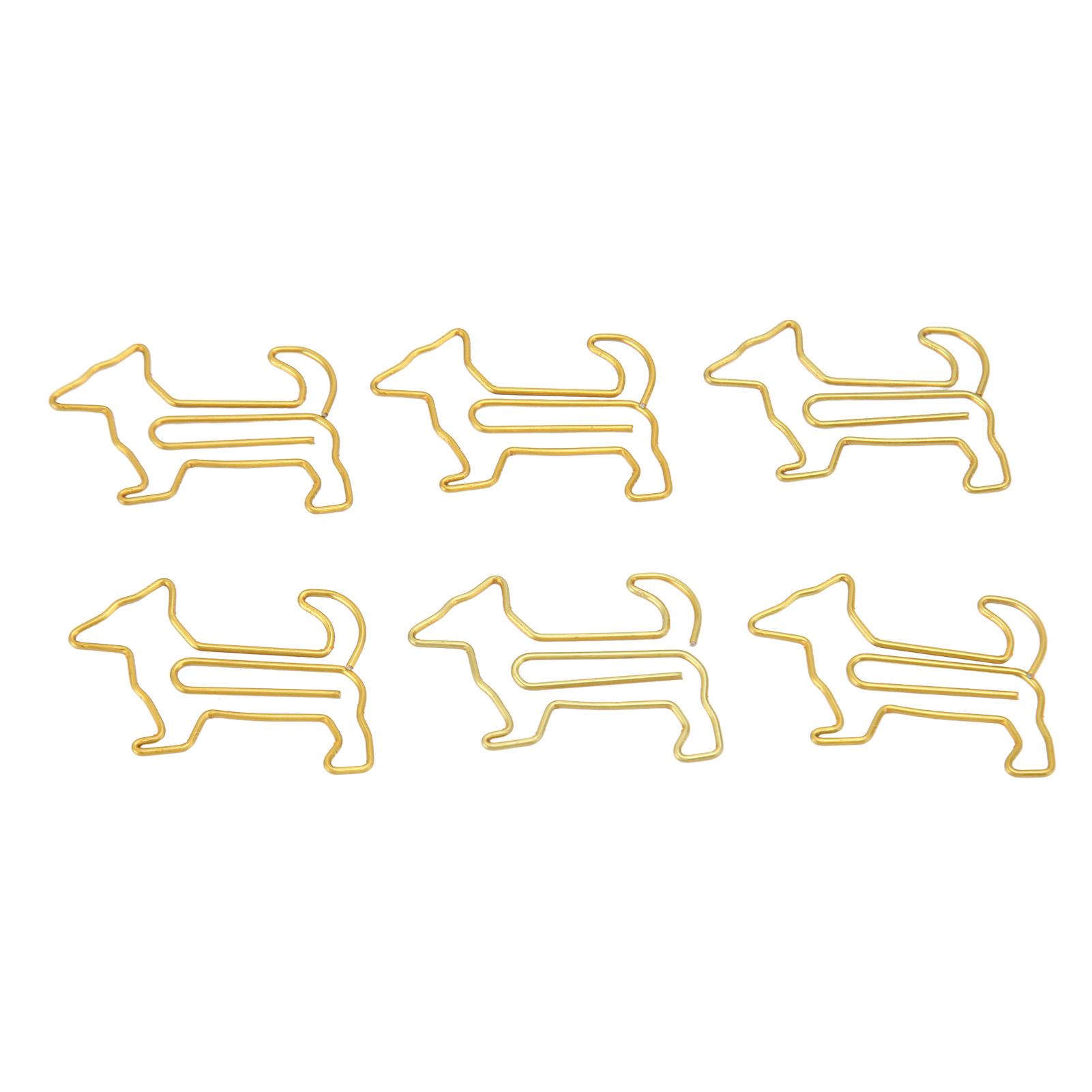 

100pcs Dog Shape Paper Clips Creatively Cute Plated Metal Bookmark Paper Clips for Students Stationery