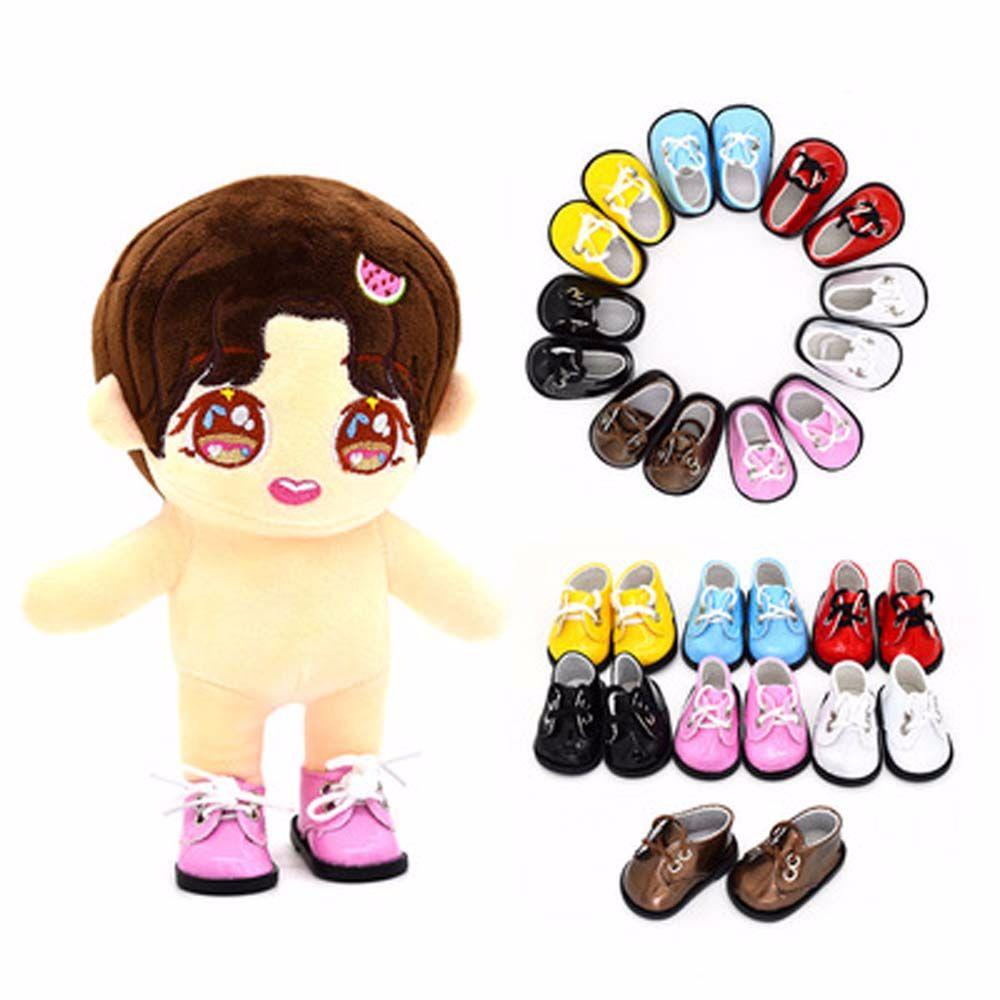 1 Pair Handmade 12 BJD Doll PU Shoes Fashion OB11 Leather Shoes Ob11 Doll Sandals  EXO Doll