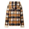 Women's Winter Plaid Hooded Jacket with Warm Plush Lining, Full-Zip Closure and Long Sleeves for Casual Daily Wear