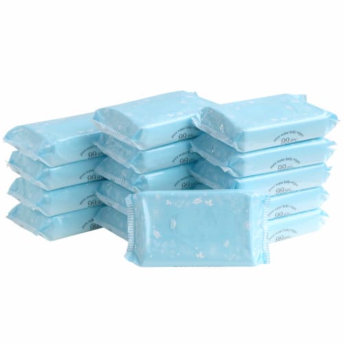 

LEC 99,9% Чистая вода, Высокоувлажняющие детские салфетки, Плотные, 60 салфеток x 15 упаковок, Сделано в Японии