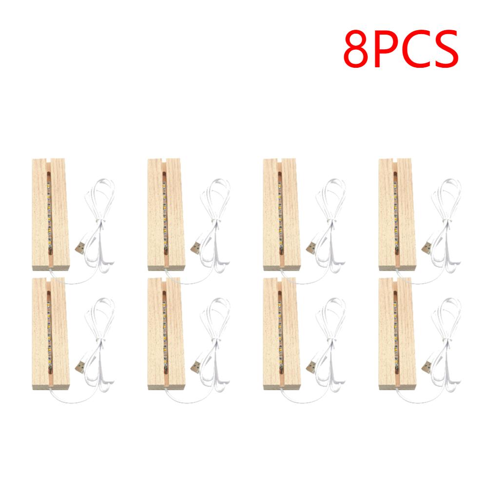 1-10PCS LED Wood Light Display Crystal Wooden Lighted Base Stand Acrylic Light Plate Base USB Wooden Base for Resin Art Light