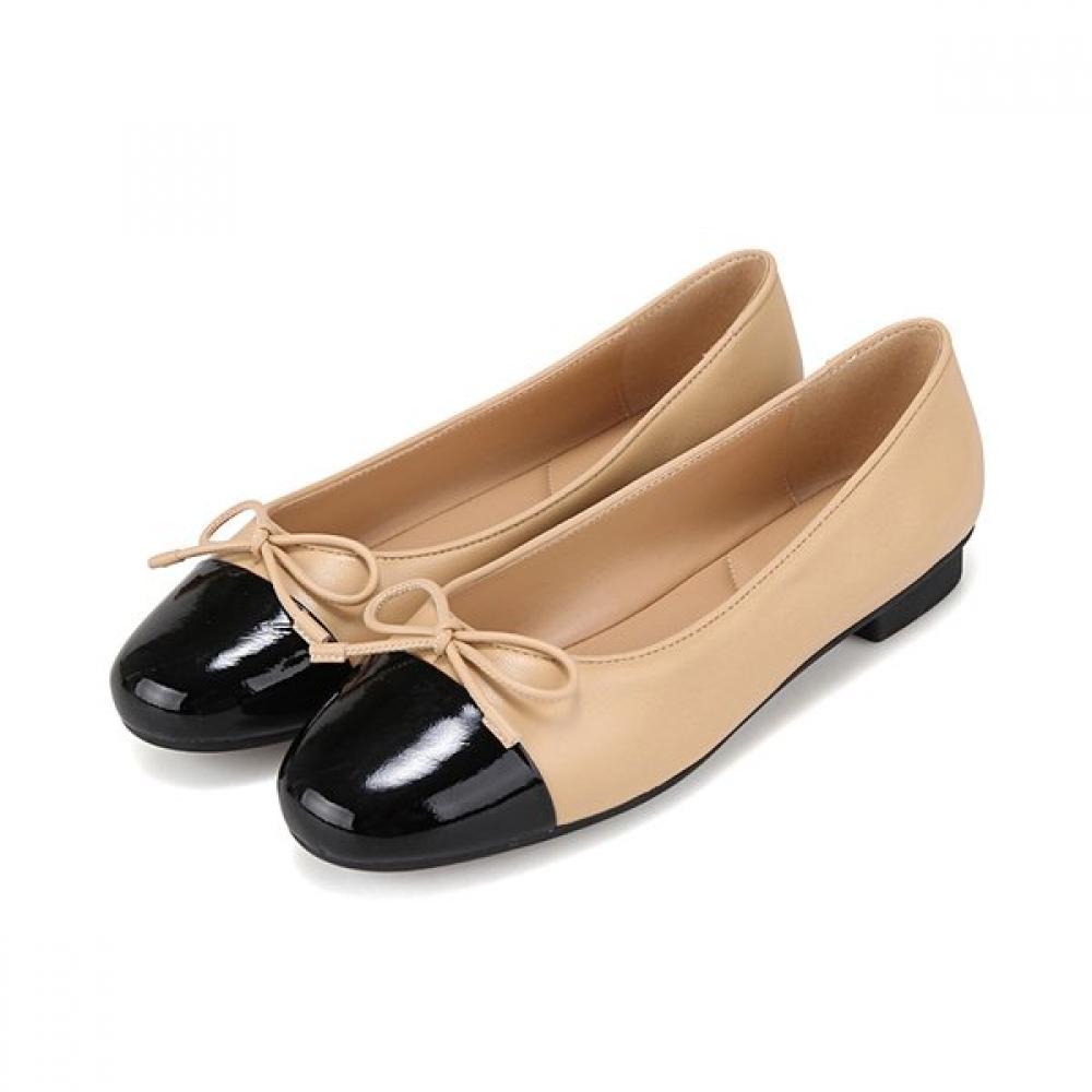 Barbara Lambskin Enamel Combi Ribbon Flat Shoes 1.5cm Bbj182be 225mm