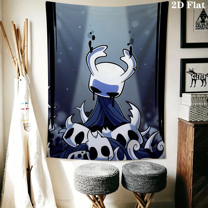 Hollow Knight Wall Tapestry Aesthetic Wall Hanging Printed Fabric Blanket Decorative Tapestries for Bedroom Living Room Home Decor