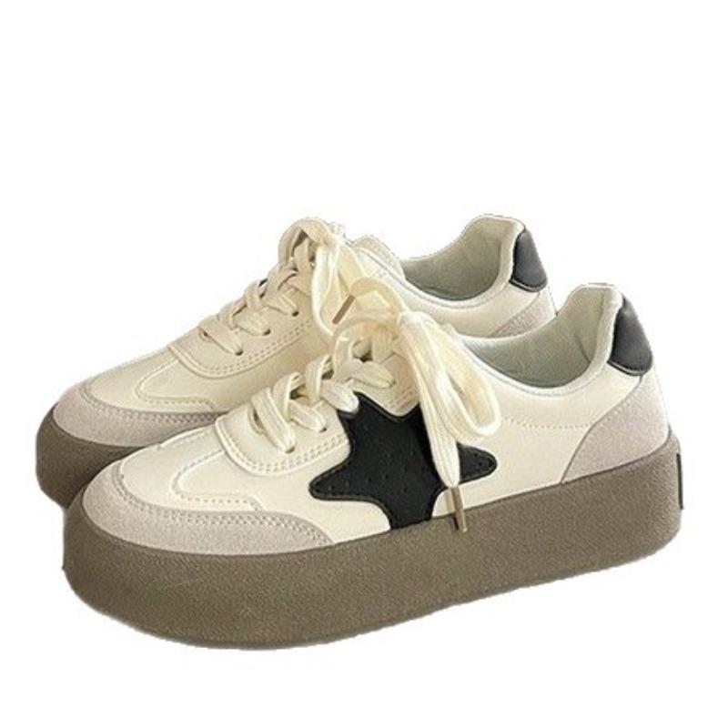 Thick-soled Star White Shoes Women's Autumn New Lightweight Versatile Non-slip Sports Shoes Casual Board Shoes