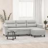 VidaXL 3-seater Sofa with Footrest Light Grey 180 Cm Microfibre Fabric, Sofa, Sofa with Footrest, Three-seater Sofa 3201232