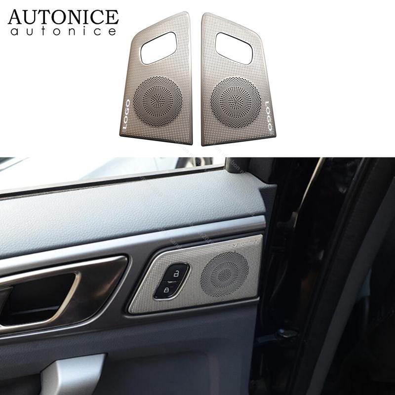 2pc Stainless Postern Door Speaker Audio Ring Cover Trim Fit for Ford Everest Endeavour 2015 2016 2017 2018