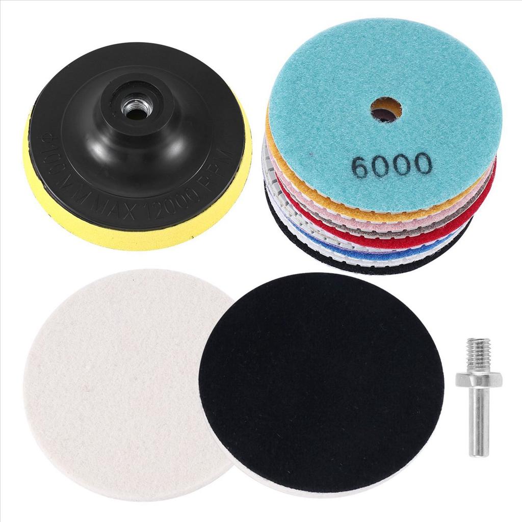 BHBL 10PCS Polishing Pads 4 Inch 10 Packs 3/8inch-11 Backer Pad Polishing Kit Marble Polishing Kit