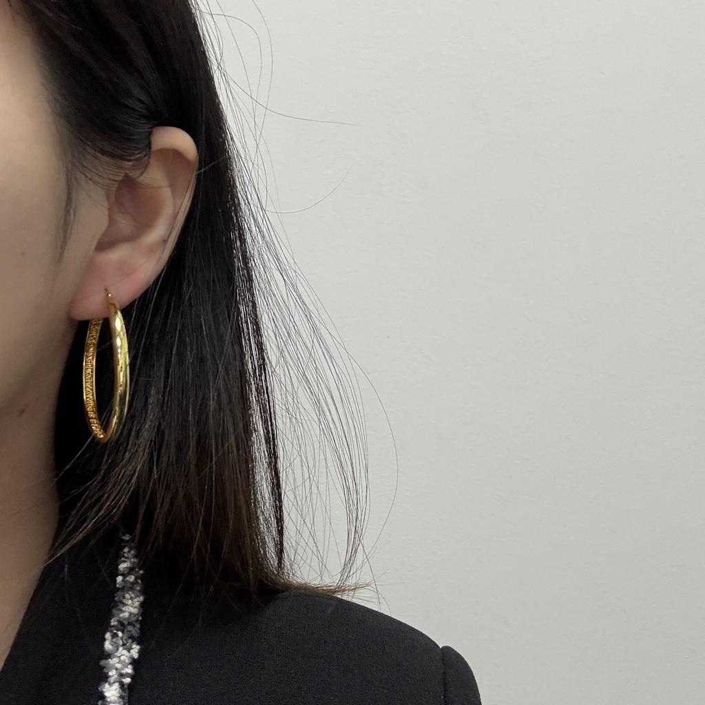 Fashion Versatile Style Circle Simple Temperament Earrings Versatile Premium Sense Simple Retro Earrings