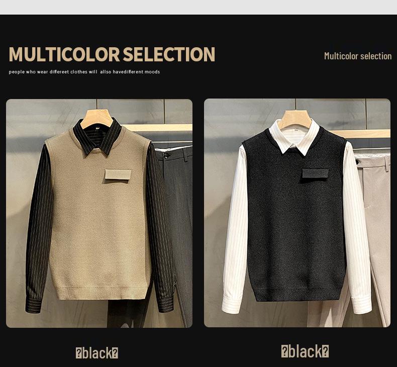 Men's Solid Color Sleeveless Knitted Sweater Vest - Round Neck, Thick, Autumn/Winter 2022 Collection
