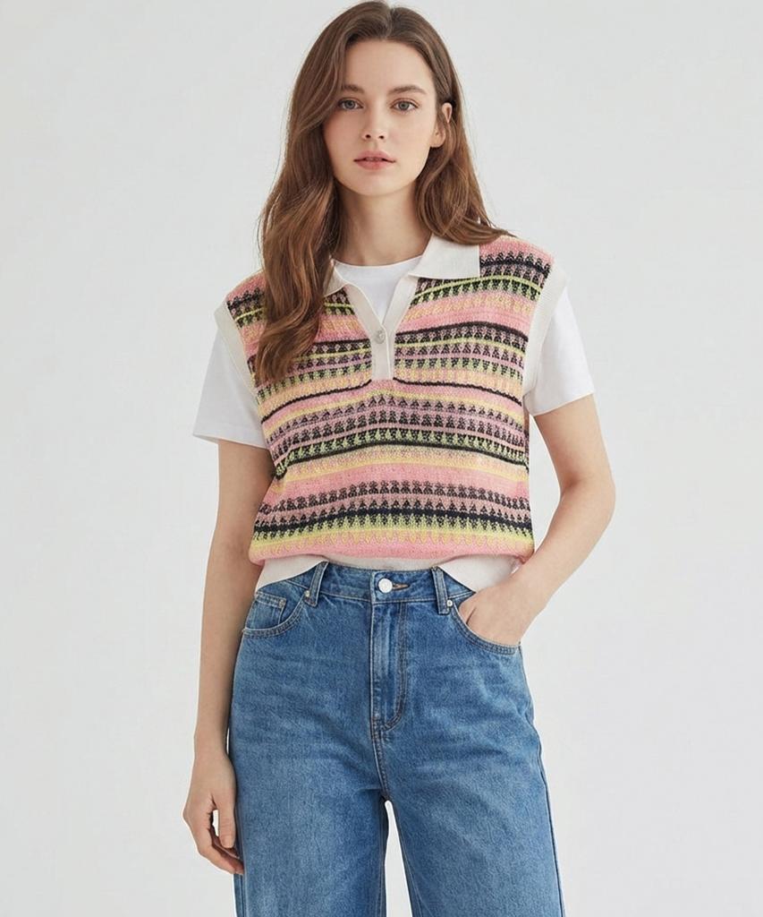 MESENSE Woven Pattern Sleeveless Knit_Mb36Knmd18Z