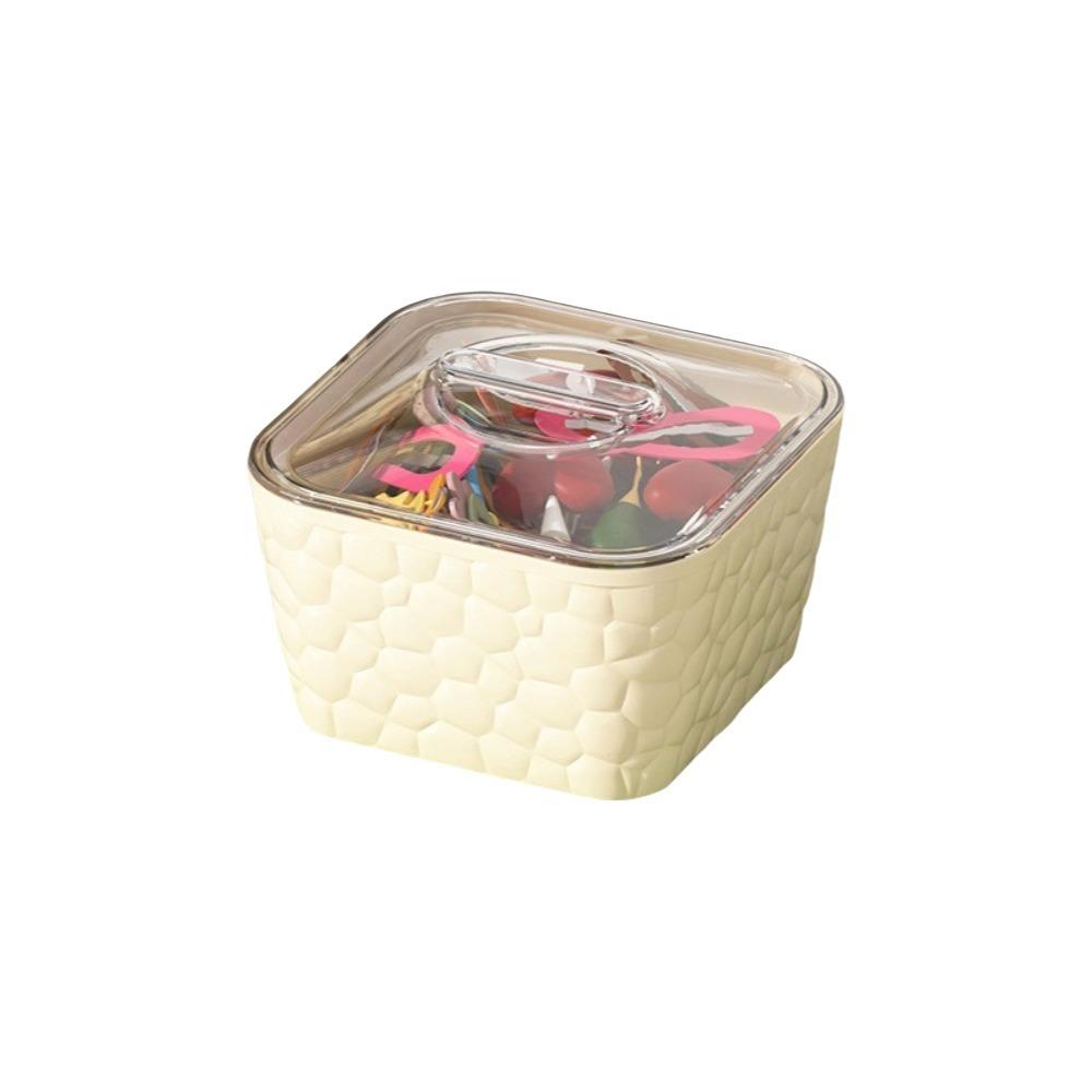 Plastic Hair Accessory Storage Box Transparent Hair Jewelry Case  Hair Tie Organizer бежевый