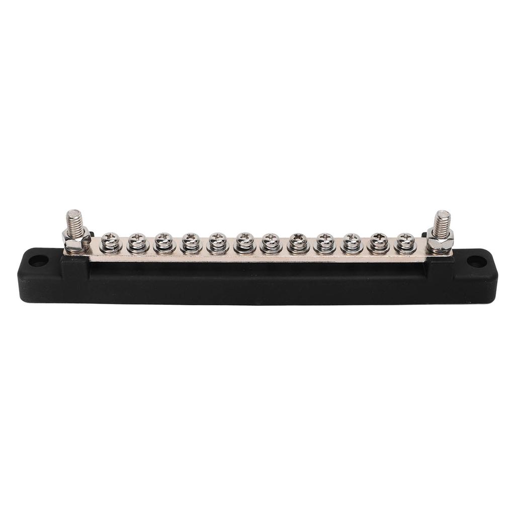Bloc de Distribution d'Alimentation à 12 Bornes Jeu de Barres omnibus 2xBornes M6 12xVis M4 Boîtier de Borne de Batterie pour Voitures Camping-cars Bateaux Yachts