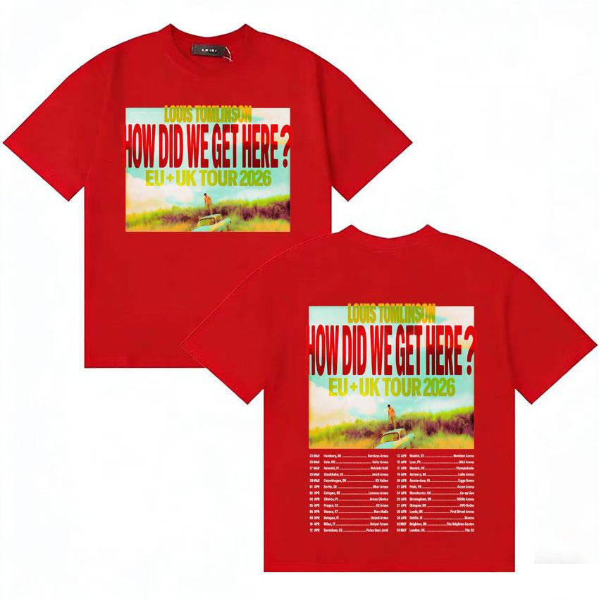 2026 Rapper Louis Tomlinson How Die We Get Here Gothic Comfort Tops Summer Y2K TShirt Oversized Vintage Crewneck Loose Tee Shirt