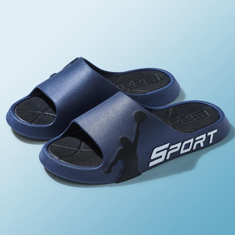 

[Прямые продажи с фабрики] Тапочки мужские летние спортивные уличные модные для пары домашние ванные классные тапочки женские 44-45 темно-синий