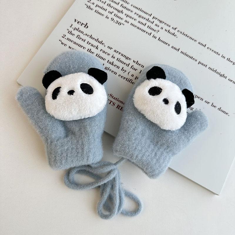 

Autumn and Winter Children s Gloves Full Finger Cartoon Knitted Baby Gloves Thickened Warm and Cold Proof Children s Gloves One Size