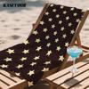 Retro Gold Star Grid Compact Travel Beach Towel Super Absorbent Sand Resistant, Microfiber for Swimming Camping Yoga
