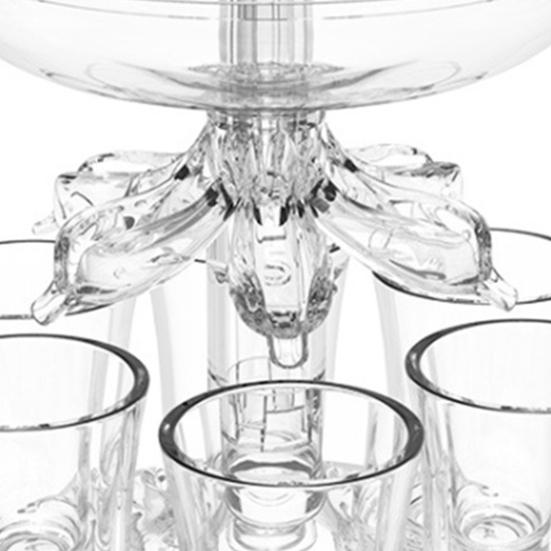 1 Set Beverage Dispenser Food Grade Shatterproof Acrylic 6 Shot Wine Dispenser